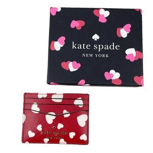 NEW Kate Spade Staci Heart Pop Printed Card Holder Boxed Red Multi K5107